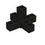 5 WAY CONNECTOR 20x20 / BLACK